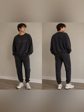 Pierre Balmain Wool Lounge Set (Sweatshirt + Joggers) – Brown